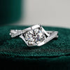 Women's S925 Sterling Silver Moissanite Ring With Geometric Design