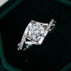 Women's S925 Sterling Silver Moissanite Ring With Geometric Design