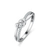 Women's S925 Sterling Silver Moissanite Ring With Geometric Pattern And Round Shape