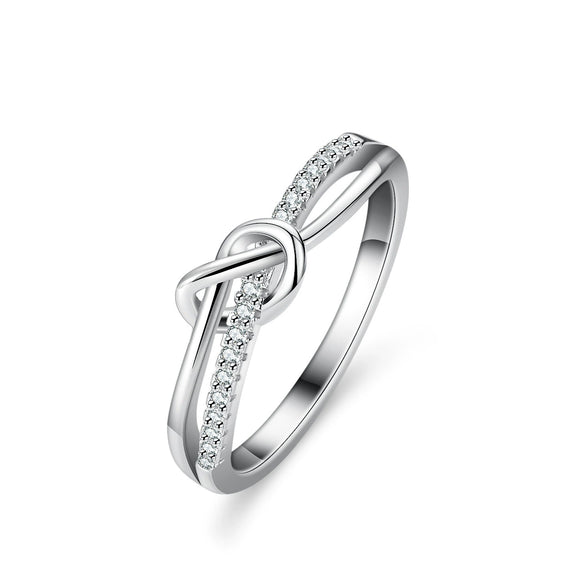 Women's S925 Sterling Silver Moissanite Ring With Geometric Pattern And Round Shape