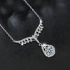 Women's S925 Sterling Silver Moissanite Water Drop And U Shape Fashion Geometric Pendant Necklace With Cross Chain