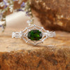 Women's S925 Sterling Silver Natural Amethyst Citrine Gemstone Ring With Spider Web Shape And Artistic Style