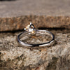 Women's S225 Sterling Silver Natural Citrine Geometric Open Ring With Gems