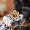 Women's S925 Sterling Silver Natural Colored Gemstone Garnet Topaz Peridot Amethyst Ring With Eight Pointed Star Shape