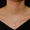 Women's S925 Sterling Silver Natural Freshwater Pearl Geometric Baroque Asymmetrical Pendant Clavicle Chain Set With Diamonds