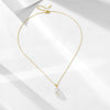 Women's S925 Sterling Silver Natural Freshwater Pearl Geometric Baroque Asymmetrical Pendant Clavicle Chain Set With Diamonds