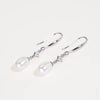Women's S925 Sterling Silver Natural Freshwater Pearl Geometric Ear Hook Earrings Light Luxury Minimalist Elegant Exquisite Pearl Inlay Design