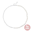 Women's S925 Sterling Silver Necklace With Natural Freshwater Baroque Pearl Geometric Pendant On Twisted Chain With Gold Plated Finish
