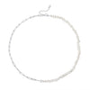 Women's S925 Sterling Silver Necklace With Natural Freshwater Baroque Pearl Geometric Pendant On Twisted Chain With Gold Plated Finish