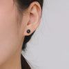 Women's S925 Sterling Silver Obsidian Geometric Simple Style Earrings Set With Precious Stones