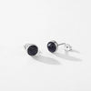 Women's S925 Sterling Silver Obsidian Geometric Simple Style Earrings Set With Precious Stones