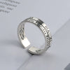 Women's S925 Sterling Silver Open Ring With Roman Numerals And Electroplating Treatment