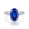 Women's S925 Sterling Silver Oval Ring With Electroplating Treatment