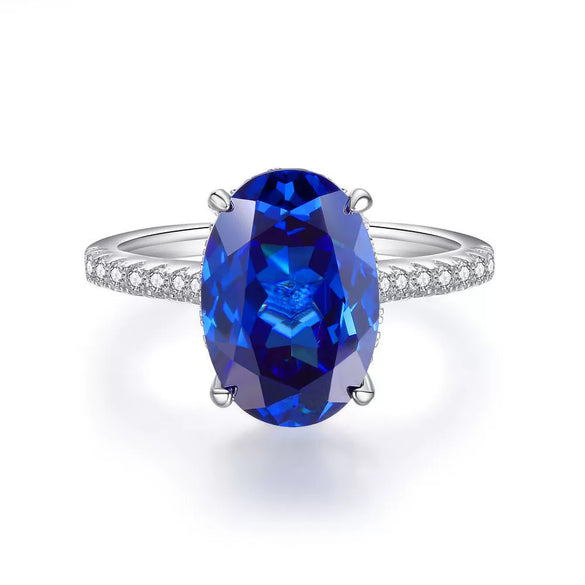 Women's S925 Sterling Silver Oval Ring With Electroplating Treatment