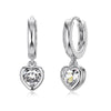 Women's S925 Sterling Silver Peach Heart Pendant Earrings With Electroplating Design