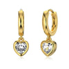 Women's S925 Sterling Silver Peach Heart Pendant Earrings With Electroplating Design
