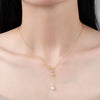Women’s S925 Sterling Silver Pearl Pendant Necklace With Geometric Clavicle Chain Electroplated Fashion Jewelry