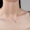 Women’s S925 Sterling Silver Pearl Pendant Necklace With Geometric Clavicle Chain Electroplated Fashion Jewelry
