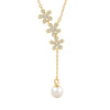 Women’s S925 Sterling Silver Pearl Pendant Necklace With Geometric Clavicle Chain Electroplated Fashion Jewelry