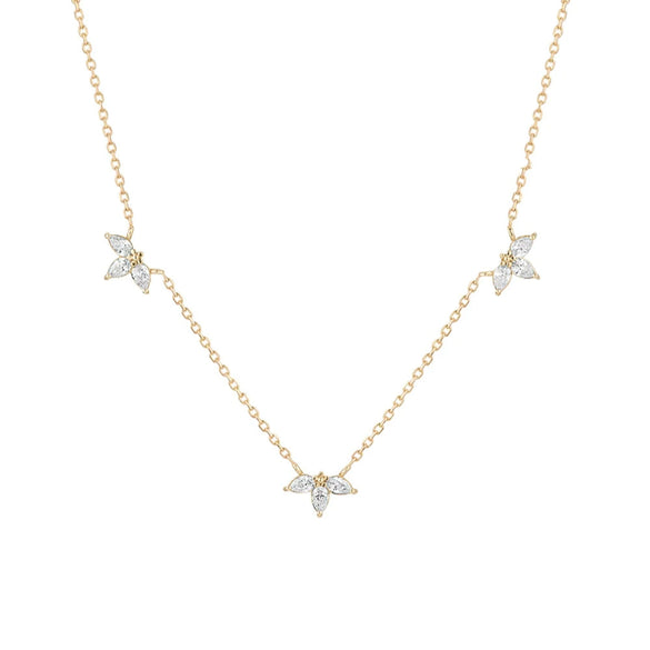 Women's S925 Sterling Silver Pearshaped Horse Eye Zircon Pendant Necklace With O Word Chain And Geometric Pattern Electroplated