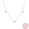 Women's S925 Sterling Silver Pearshaped Horse Eye Zircon Pendant Necklace With O Word Chain And Geometric Pattern Electroplated