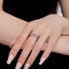 Women's S925 Sterling Silver Pearshaped Zircon Inlaid Irregular Doublelayer Geometric Electroplated Ring