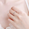 Women's S925 Sterling Silver Plated Pt950 Gold Inlaid Moissanite Geometric Ring