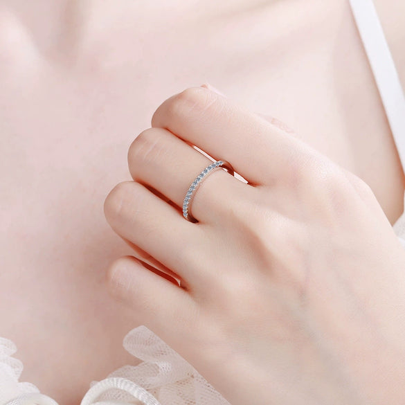 Women's S925 Sterling Silver Plated Pt950 Gold Inlaid Moissanite Geometric Ring