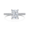 Women's S925 Sterling Silver Rectangular Geometric Style Ring With 8A Ice Flower Zirconium Simulated High Carbon Diamond Electroplated