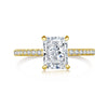 Women's S925 Sterling Silver Rectangular Geometric Style Ring With 8A Ice Flower Zirconium Simulated High Carbon Diamond Electroplated
