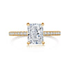 Women's S925 Sterling Silver Rectangular Geometric Style Ring With 8A Ice Flower Zirconium Simulated High Carbon Diamond Electroplated