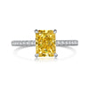 Women's S925 Sterling Silver Rectangular Geometric Style Ring With 8A Ice Flower Zirconium Simulated High Carbon Diamond Electroplated