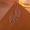 Women's S925 Sterling Silver Rhombus Inlaid Long Tassel Earrings Fashion Elegant Geometric Drop Earrings