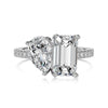 Women's S925 Sterling Silver Ring Pearshaped Rectangular Geometric Design Electroplated