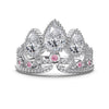 Women's S925 Sterling Silver Ring With Crown Bow Water Drop Horse Eye Zircon Design Geometric Light Luxury Style Electroplated