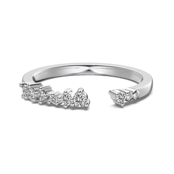 Women's S925 Sterling Silver Ring With Crown Bow Water Drop Horse Eye Zircon Design Geometric Light Luxury Style Electroplated