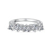 Women's S925 Sterling Silver Ring With Full Diamond Zircon Inlaid Geometric Design