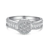 Women's S925 Sterling Silver Ring With Full Diamond Zircon Inlaid Geometric Design