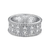 Women's S925 Sterling Silver Ring With Full Diamond Zircon Inlaid Geometric Design