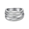 Women's S925 Sterling Silver Ring With Full Zircon Inlaid Heart Drop Geometric Shapes Electroplated