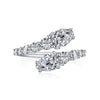 Women's S925 Sterling Silver Ring With Full Zircon Inlaid Heart Drop Geometric Shapes Electroplated