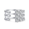 Women's S925 Sterling Silver Ring With Full Zircon Inlaid Heart Drop Geometric Shapes Electroplated