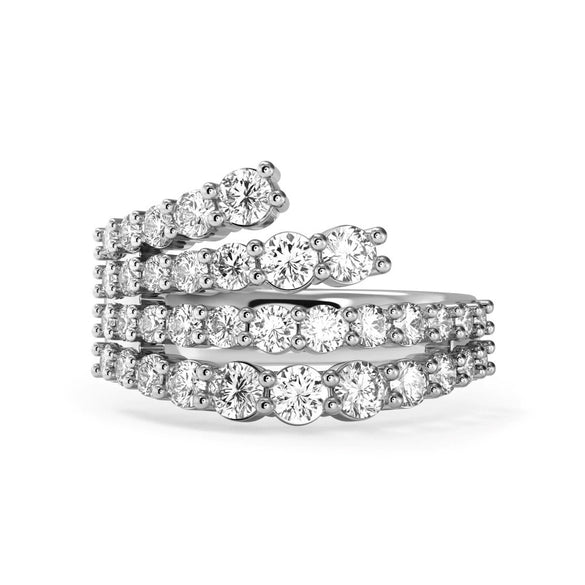 Women's S925 Sterling Silver Ring With Full Zircon Inlaid Heart Drop Geometric Shapes Electroplated