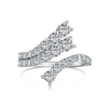 Women's S925 Sterling Silver Ring With Full Zircon Inlaid Heart Drop Geometric Shapes Electroplated