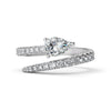 Women's S925 Sterling Silver Ring With Full Zircon Inlaid Heart Drop Geometric Shapes Electroplated