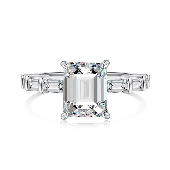 Women's S925 Sterling Silver Ring With Geometric Pattern And Ice Flower Cutting Electroplating Craft