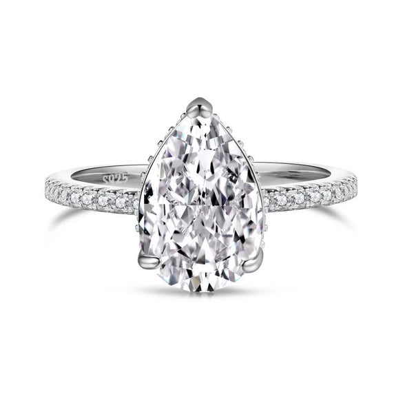Women's S925 Sterling Silver Ring With Geometric Pattern And Ice Flower Cutting Electroplating Craft