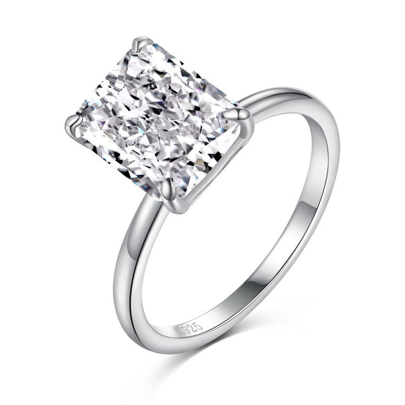Women's S925 Sterling Silver Ring With Geometric Pattern And Ice Flower Cutting Electroplating Craft