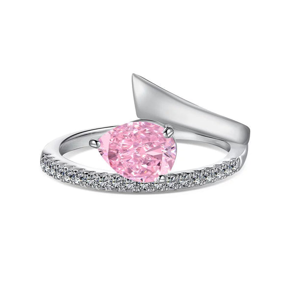 Women's S925 Sterling Silver Ring With Geometric Pattern And Ice Flower Cutting Electroplating Craft