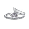 Women's S925 Sterling Silver Ring With Geometric Pattern And Ice Flower Cutting Electroplating Craft